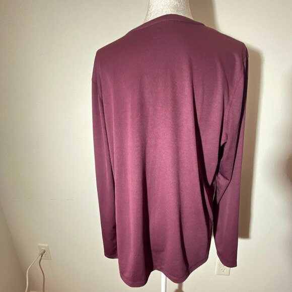 Women's Athletic Works Burgundy Long Sleeve Shirt Size XL - Picture 2 of 7